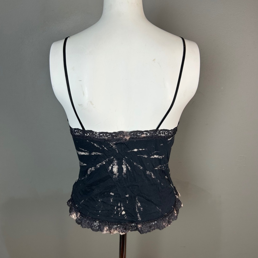 Y2k Whimsigoth Dark Fairy Cami Tank Small Strappy Tie Dye Lace Sunburst Grunge - Picture 4 of 8